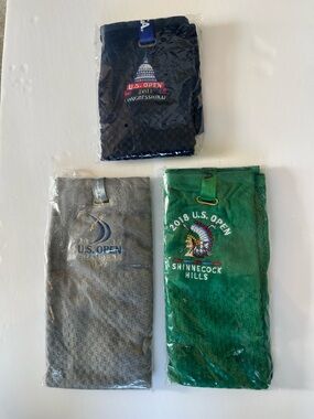 US OPEN USGA MEMBER GOLF BAG TOWELS | SET OF 3 | 2011, 2015, 2018 | NEW